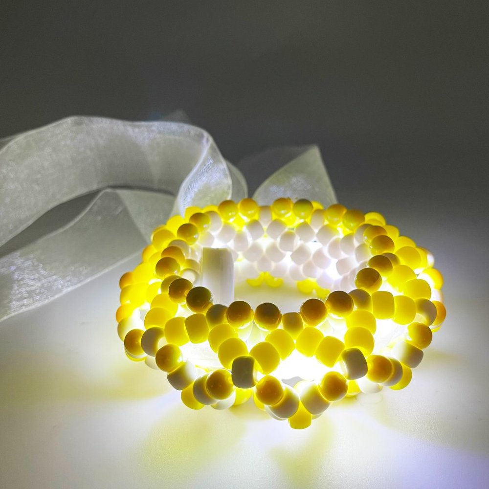 LASR Pearlescent Sunbeam Light Up Ribbon Rave Kandi Bracelet